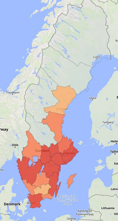 Trastsångare observationskarta