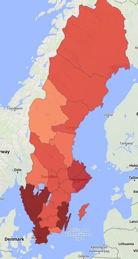 Stjärtand observationskarta