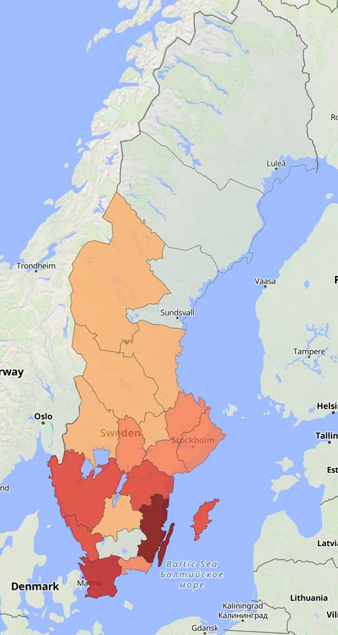 Rapphöna observationskarta