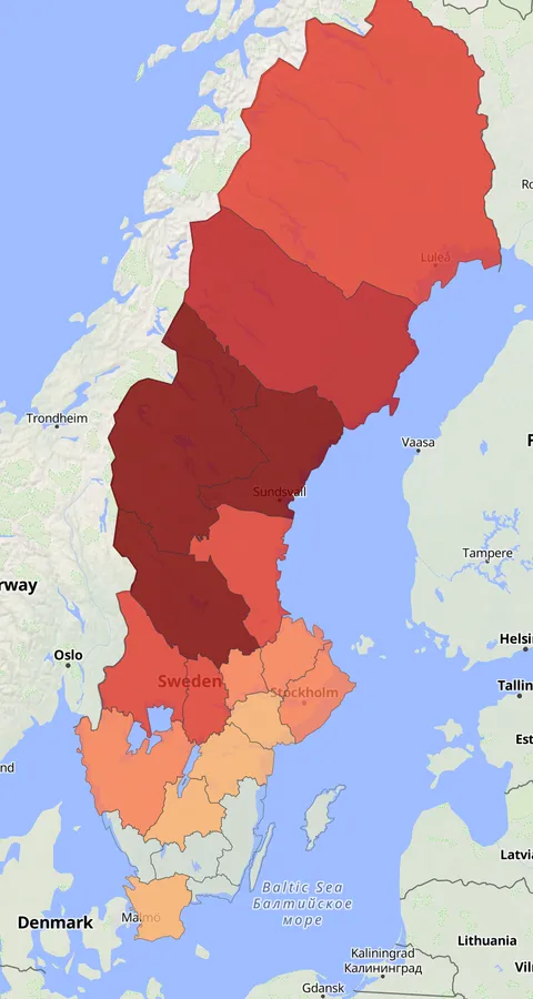 Tretåig hackspett observationskarta