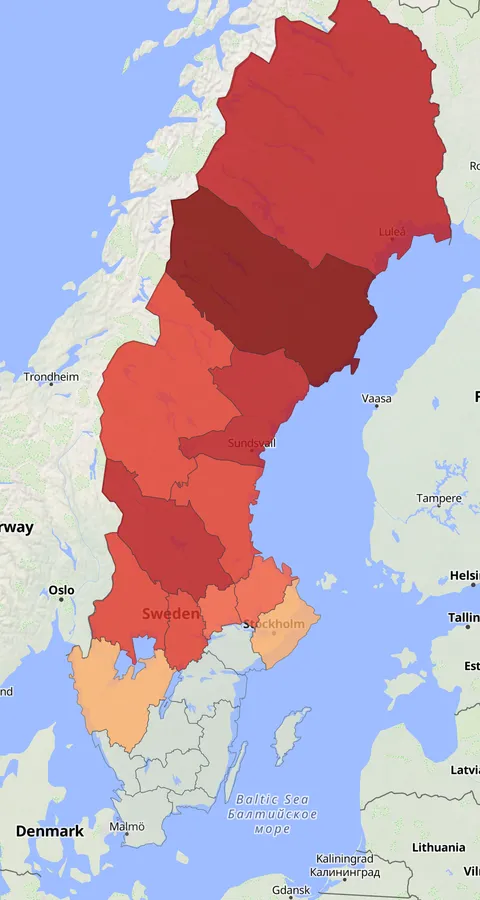 Gråspett observationskarta