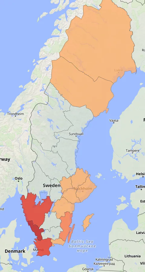 Tretåig mås observationskarta