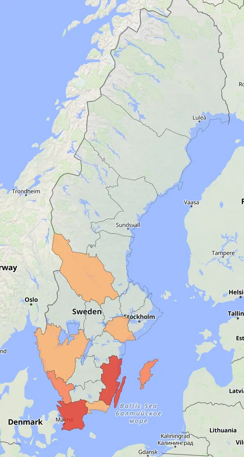 Gulhämpling observationskarta