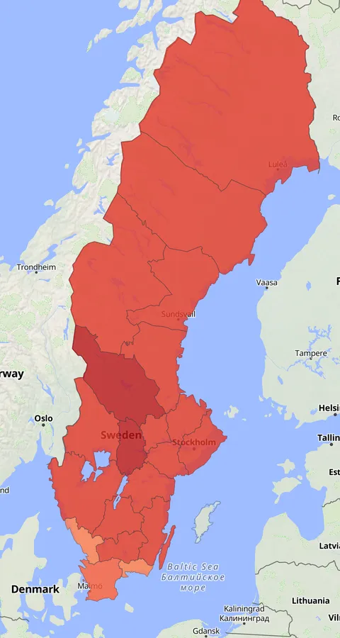 Tjäder observationskarta