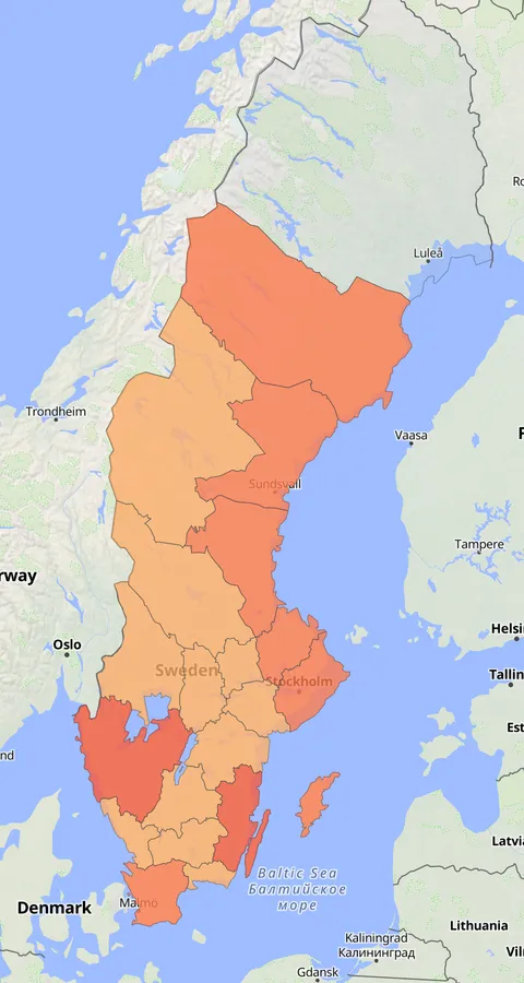 Härfågel observationskarta