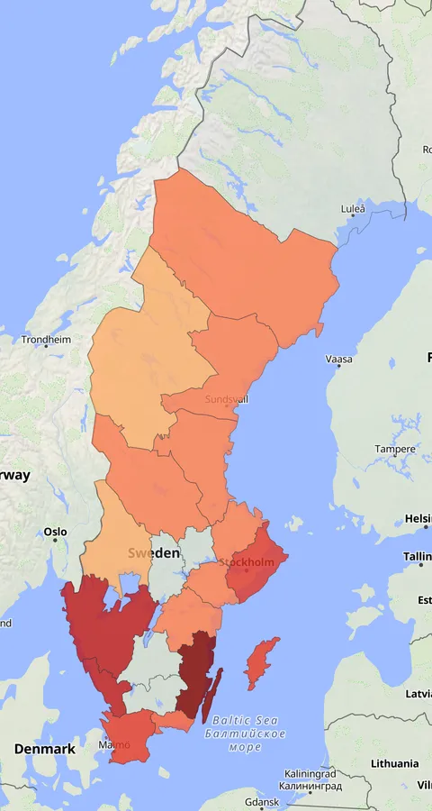 Skärsnäppa observationskarta