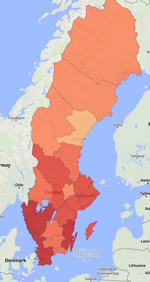 Vinterhämpling observationskarta