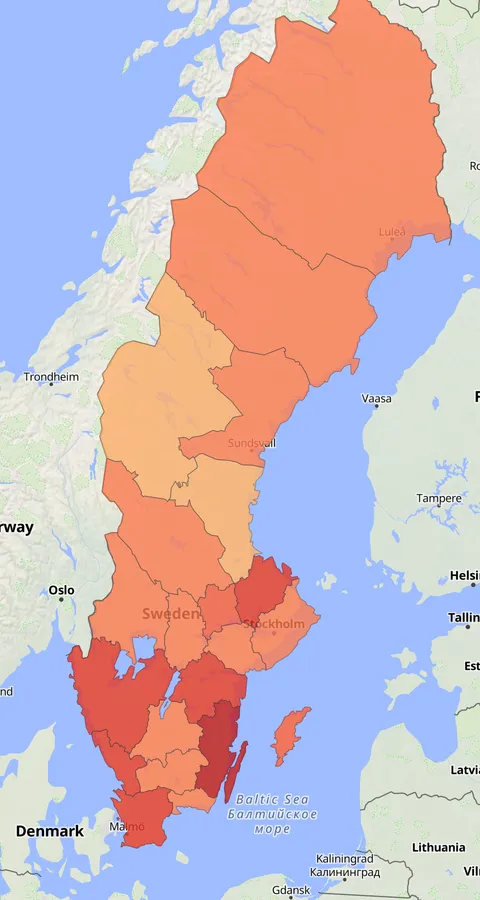 Småsnäppa observationskarta