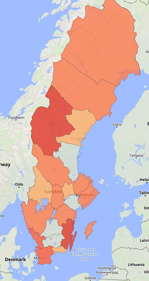 Smalnäbbad simsnäppa observationskarta