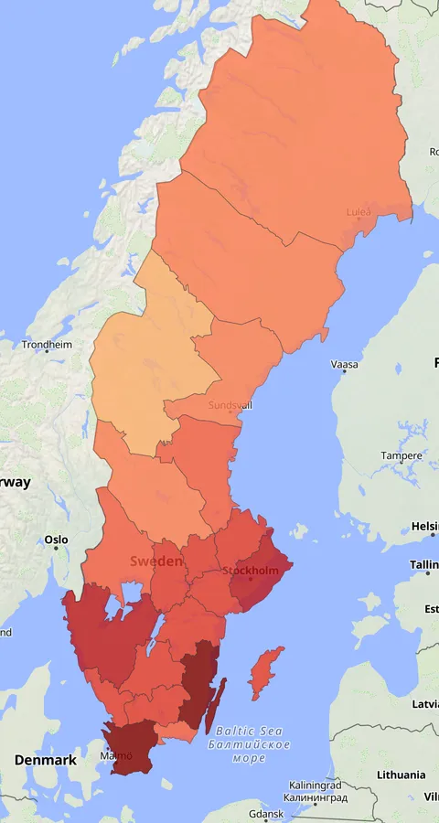 Trädlärka observationskarta