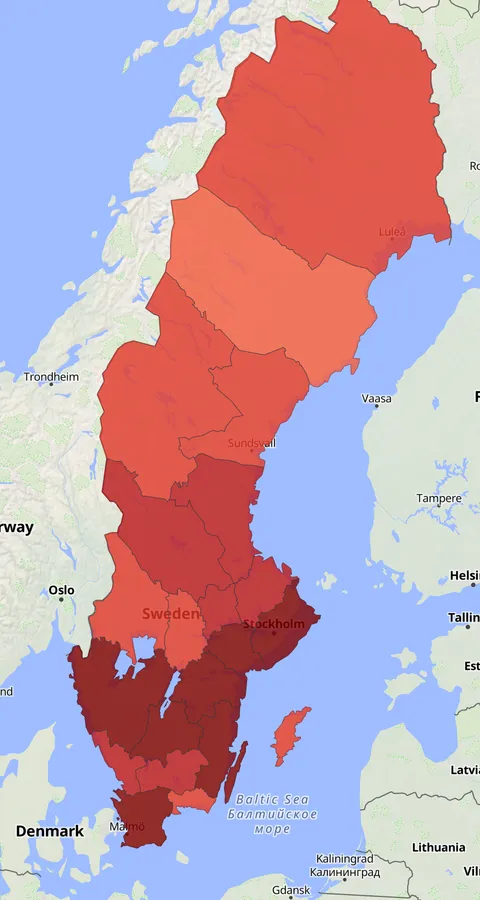 Skäggdopping observationskarta
