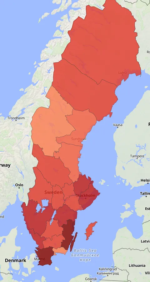 Svartsnäppa observationskarta