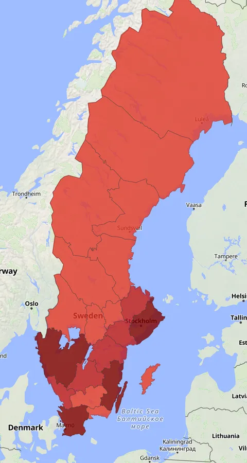 Skogssnäppa observationskarta