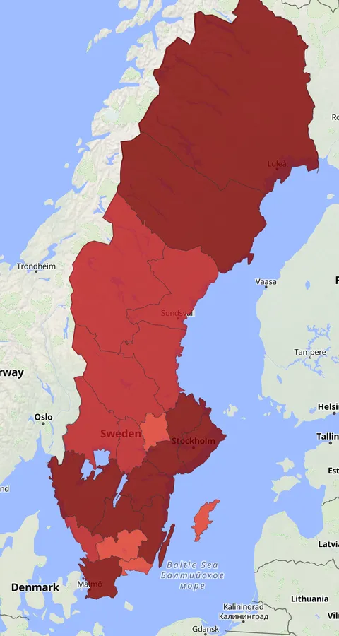 Björktrast observationskarta
