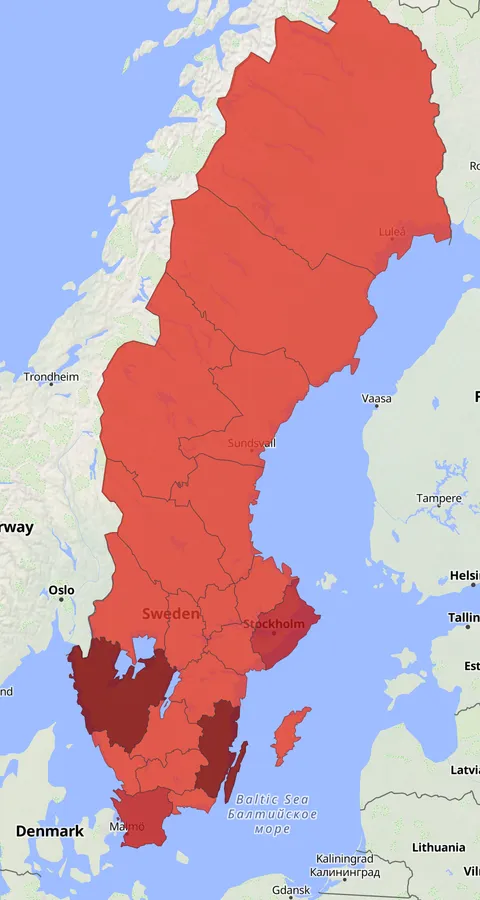 Grå flugsnappare observationskarta