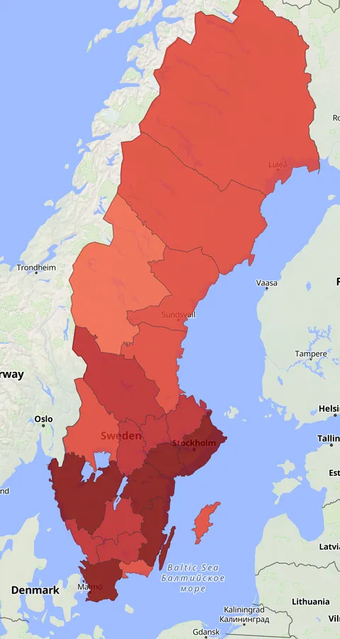 Stjärtmes observationskarta