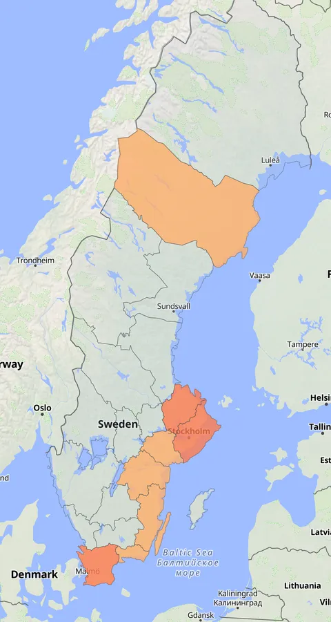 Större skrikörn observationskarta