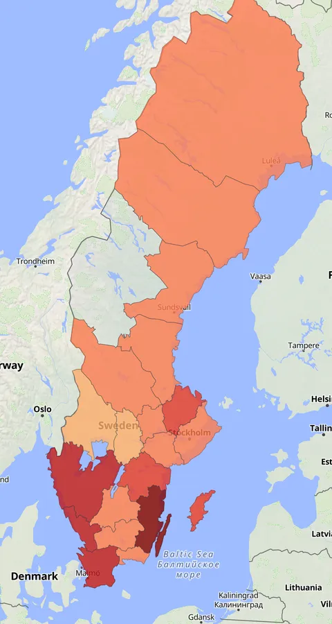 Kustsnäppa observationskarta