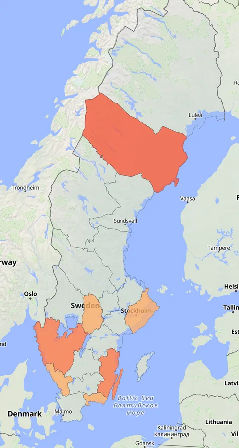 Dammsnäppa observationskarta