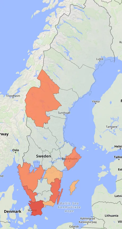 Svarthuvad mås observationskarta