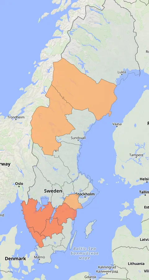 Vitvingad tärna observationskarta