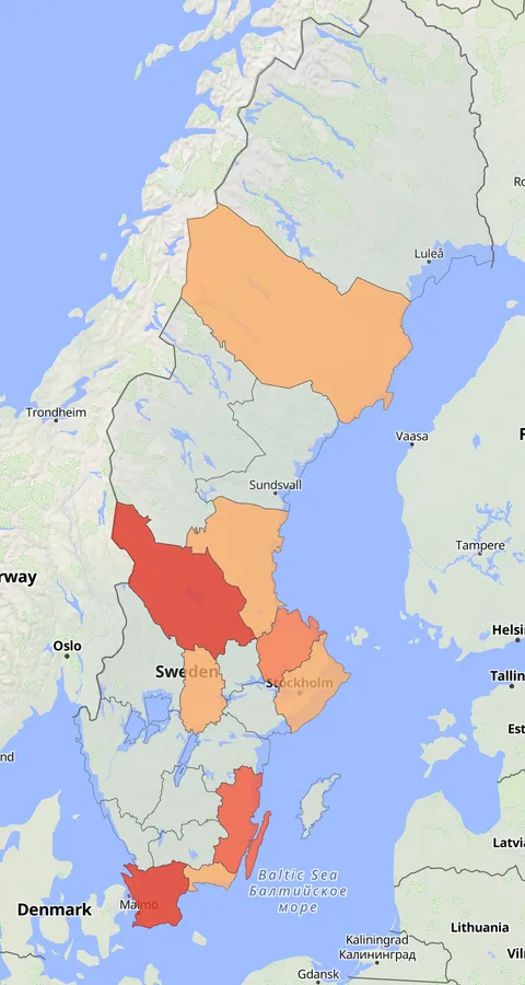 Mindre skrikörn observationskarta
