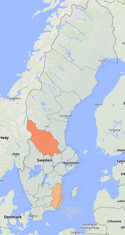 Rödvingad vadarsvala observationskarta