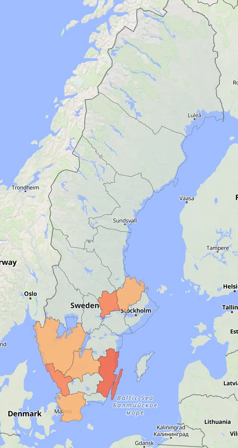 Tuvsnäppa observationskarta