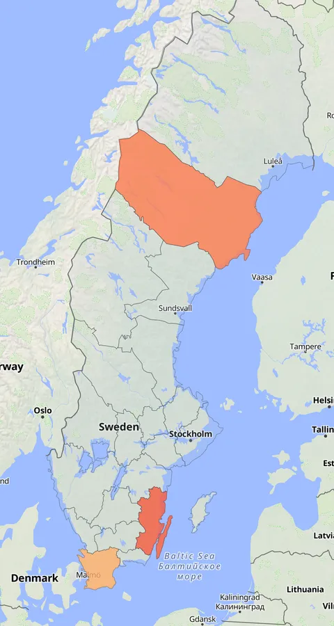 Tereksnäppa observationskarta