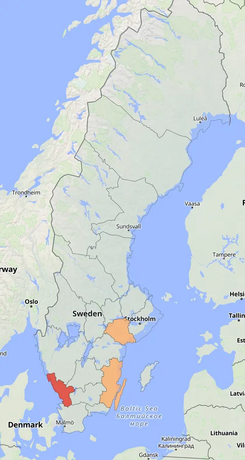 Sydnäktergal observationskarta