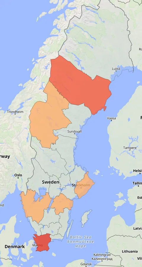 Vitnackad svärta observationskarta