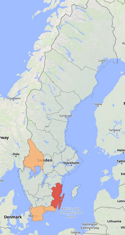 Svartvingad glada observationskarta
