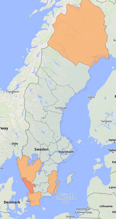 Sibirisk knölsvärta observationskarta