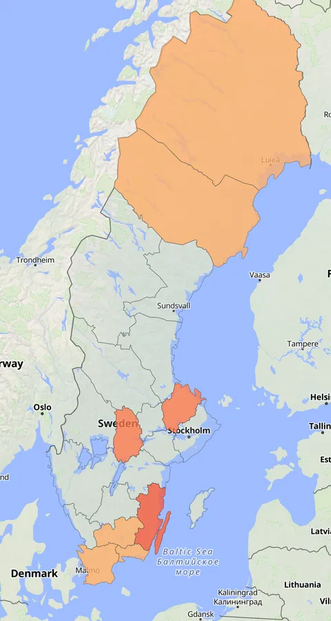 Rostgumpsvala observationskarta